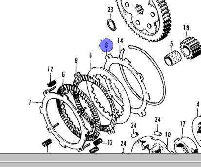 OEM Clutch Plates Kit CT70 1972-94